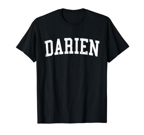 Darien Il Distressed White Varsity T-Shirt - Minimalist Print Men Women - T-Shirt, Sweatshirt, Hoodie