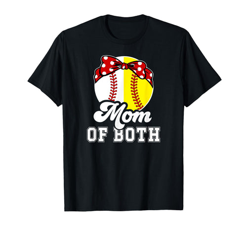 Mom Both Proud Softball Baseball Mom T-Shirt - Trendy Graphic for Adults - T-Shirt, Sweatshirt, Hoodie