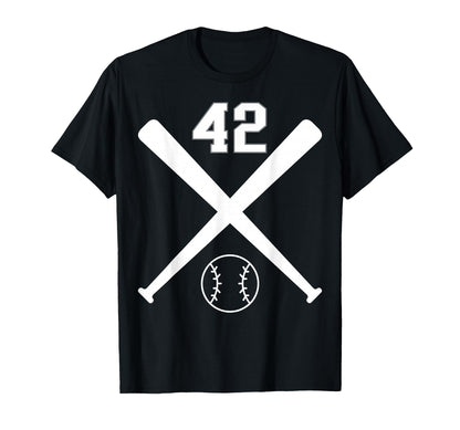 Baseball Softball Number 42 T-Shirt - Trendy Graphic for Adults - T-Shirt, Sweatshirt, Hoodie