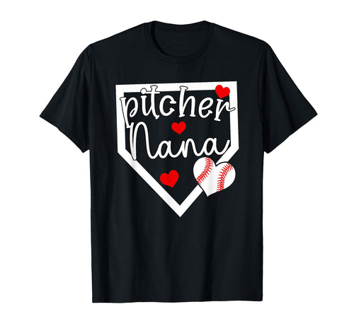 Baseball Pitcher Nana Grandma Nana T-Shirt - Aesthetic Graphic for Adults - T-Shirt, Sweatshirt, Hoodie