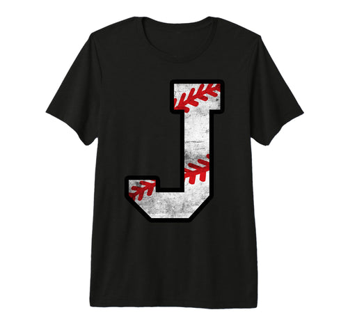 Distressed Baseball Letter J Tri Blend T-Shirt - Minimalist Print Men Women - T-Shirt, Sweatshirt, Hoodie
