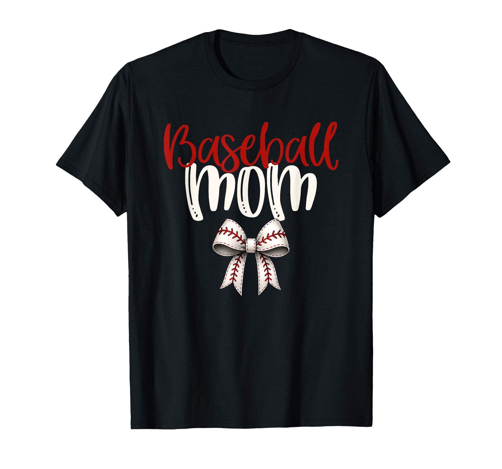 Baseball Mom Coquette Bow Game Day T-Shirt - Fun Novelty Design for Adults - T-Shirt, Sweatshirt, Hoodie