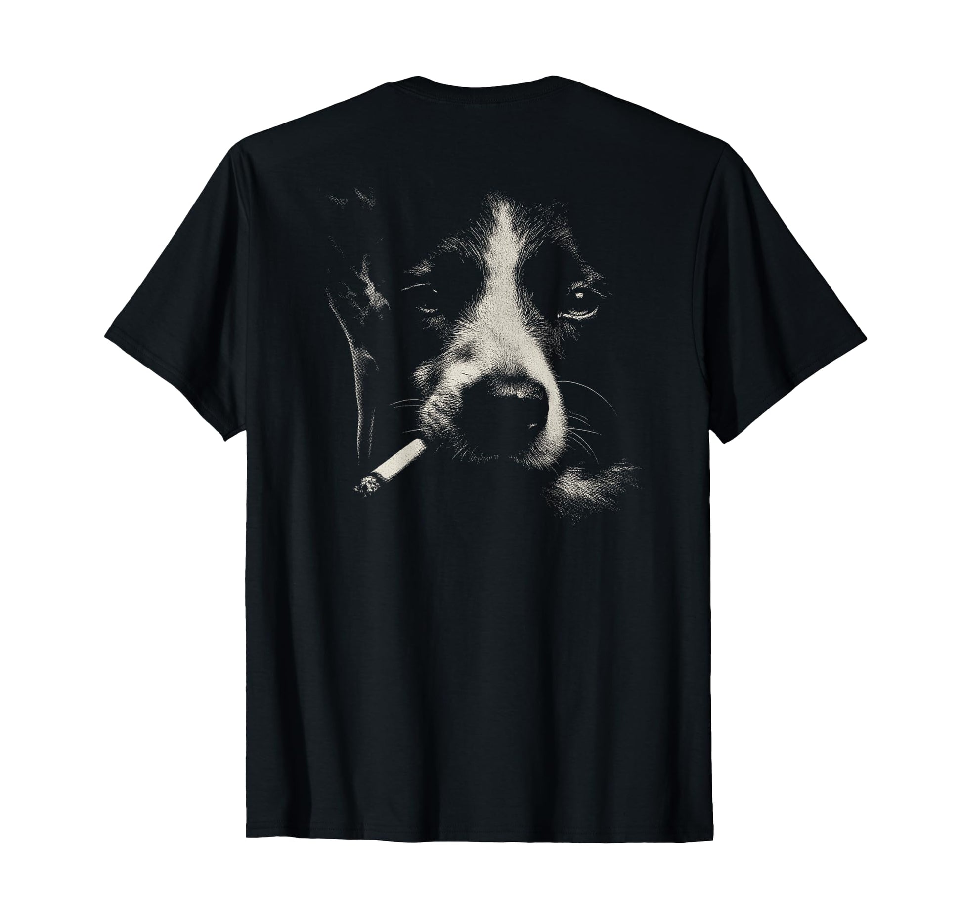 Border Collie Smoking Cigarette T-Shirt - Fun Novelty Design for Adults - T-Shirt, Sweatshirt, Hoodie