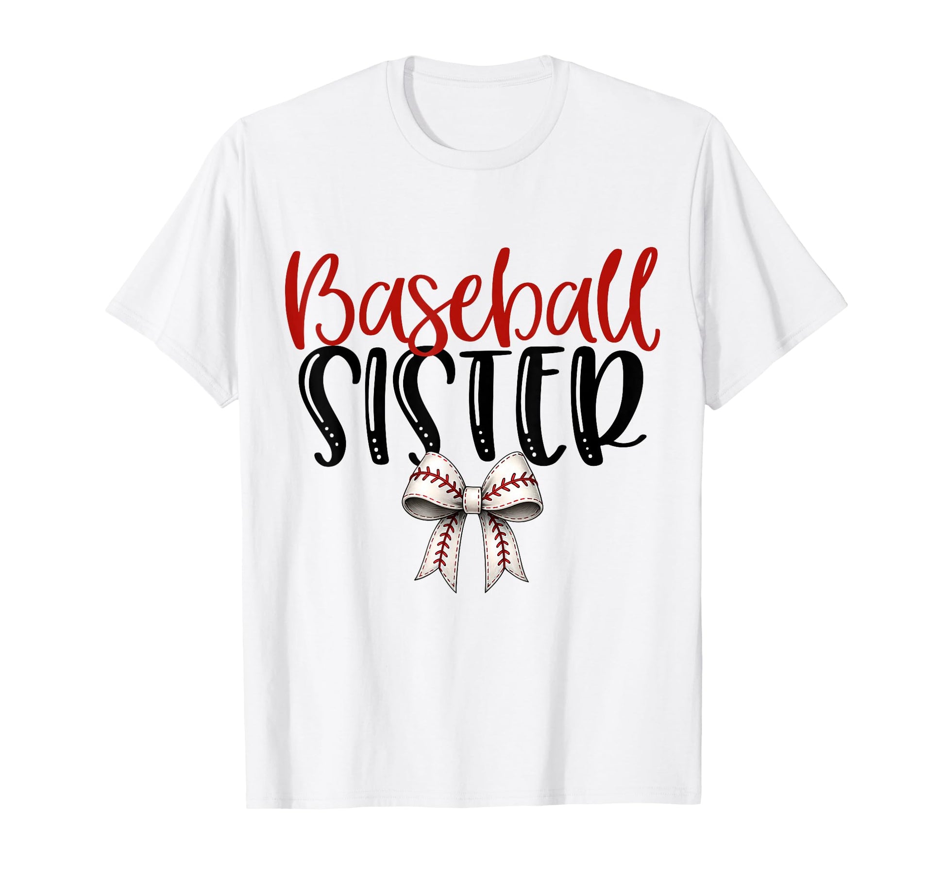 Baseball Sister Coquette Bow Game Day T-Shirt - Unique Graphic Men Women - T-Shirt, Sweatshirt, Hoodie