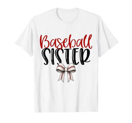Baseball Sister Coquette Bow Game Day T-Shirt - Unique Graphic Men Women - T-Shirt, Sweatshirt, Hoodie