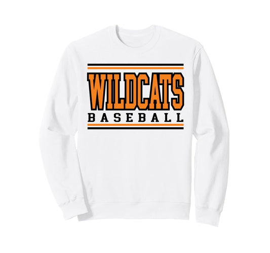 Wildcats Baseball Mom Game Day Orange Sweatshirt - Minimalist Print Unisex - T-Shirt, Sweatshirt, Hoodie