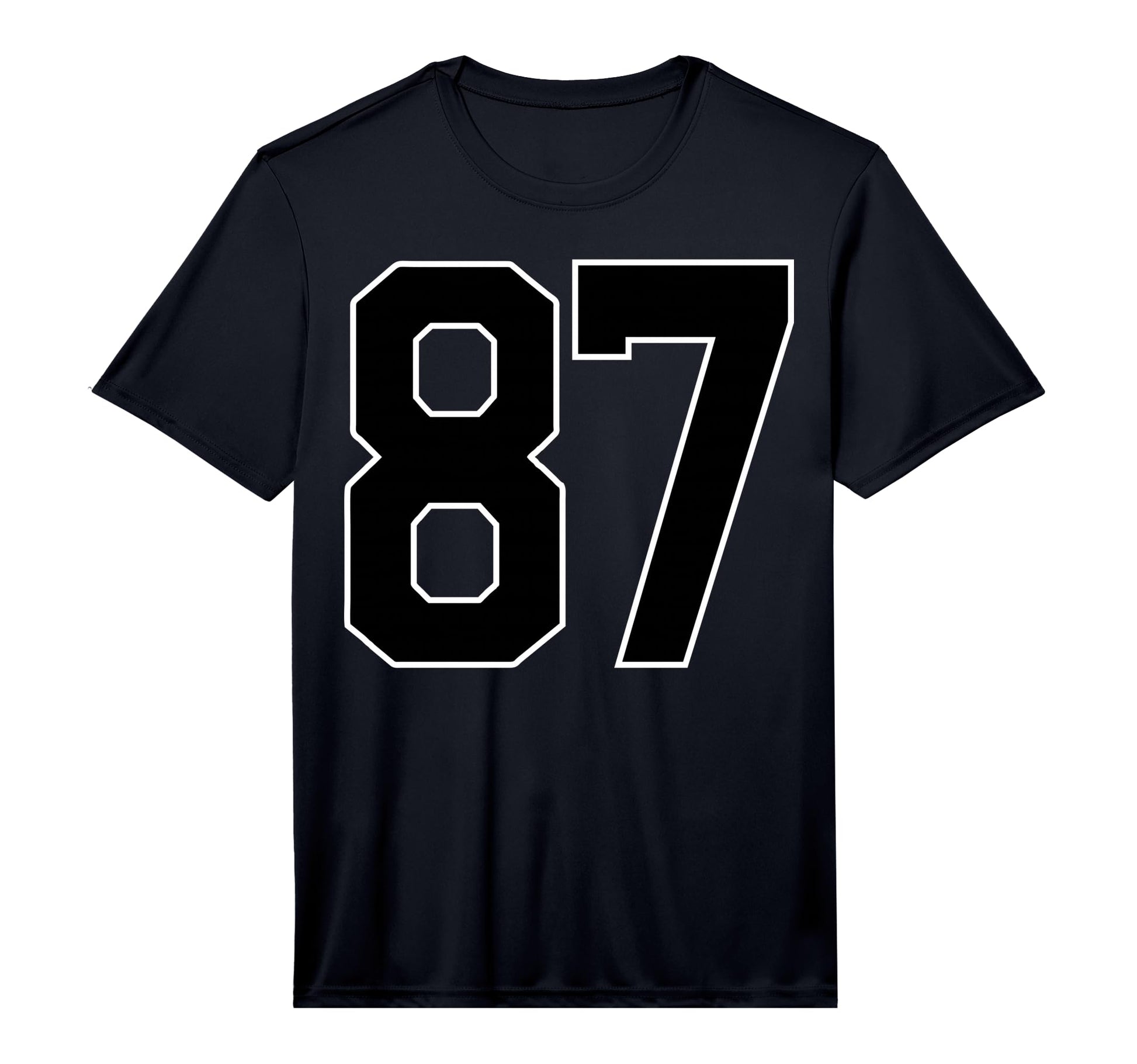 Black Sports Team Number 87 Fan T-Shirt - Streetwear Style for Adults - T-Shirt, Sweatshirt, Hoodie