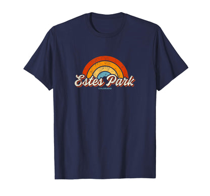 Estes Park Colorado Co Rainbow 70S T-Shirt - Aesthetic Graphic Unisex - T-Shirt, Sweatshirt, Hoodie
