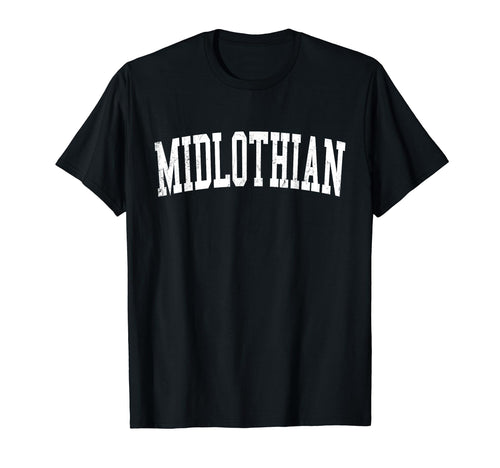 Midlothian Va Distressed White Varsity T-Shirt - Graphic Print for Adults - T-Shirt, Sweatshirt, Hoodie