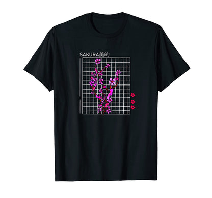 Sakura Vaporwave Aesthetic Cherry T-Shirt - Fun Novelty Design Unisex - T-Shirt, Sweatshirt, Hoodie