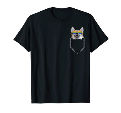 Corgi Pocket Rainbow Sunglasses Corgi T-Shirt - Graphic Print Men Women - T-Shirt, Sweatshirt, Hoodie