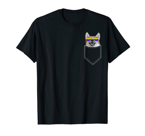 Corgi Pocket Rainbow Sunglasses Corgi T-Shirt - Graphic Print Men Women - T-Shirt, Sweatshirt, Hoodie