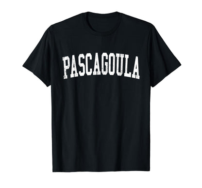 Pascagoula Ms Distressed White T-Shirt - Fun Novelty Design for Adults - T-Shirt, Sweatshirt, Hoodie