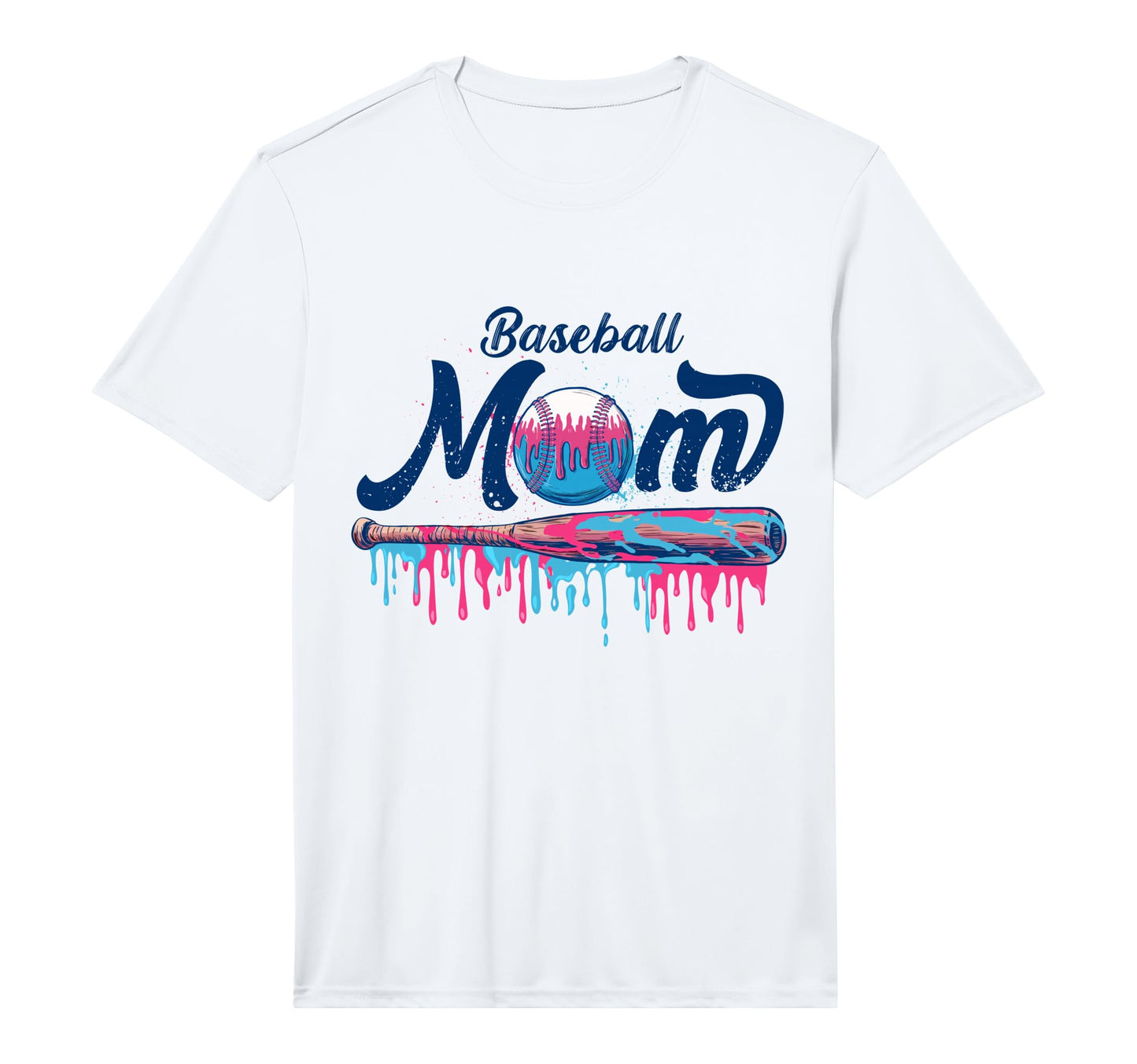 Baseball Drip Ice Cream Dripping T-Shirt - Graphic Print Men Women - T-Shirt, Sweatshirt, Hoodie