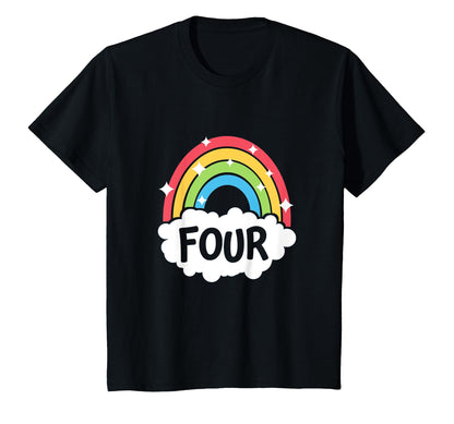 4 Year Old Rainbow 4Th Birthday T-Shirt - Casual Everyday Wear Unisex - T-Shirt, Sweatshirt, Hoodie