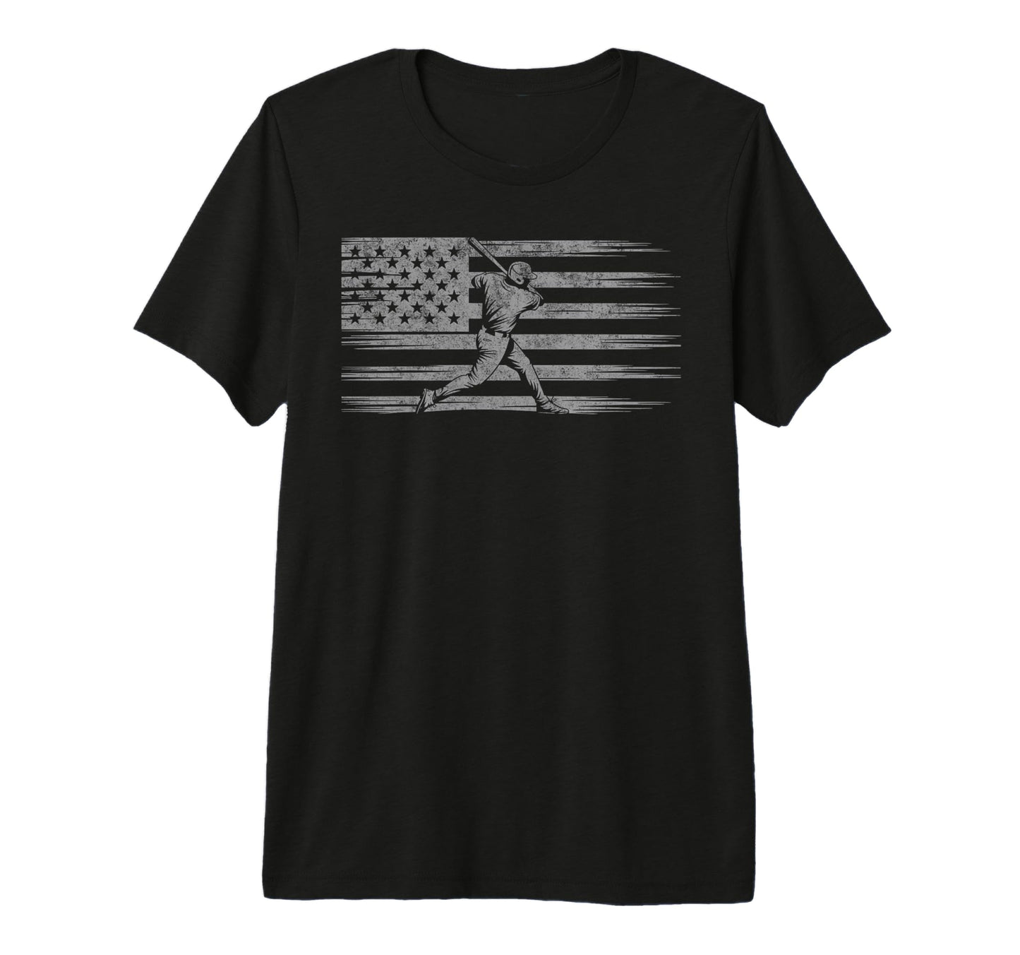 Baseball Us Flag Baseball Lover Dad T-Shirt - Custom Art Print Unisex - T-Shirt, Sweatshirt, Hoodie