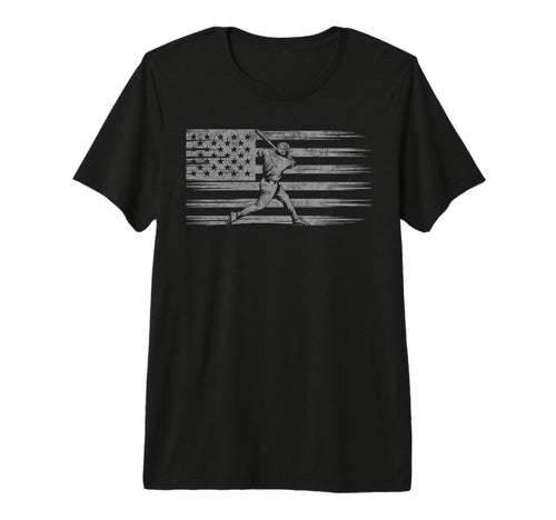 Baseball Us Flag Baseball Lover Dad T-Shirt - Custom Art Print Unisex - T-Shirt, Sweatshirt, Hoodie