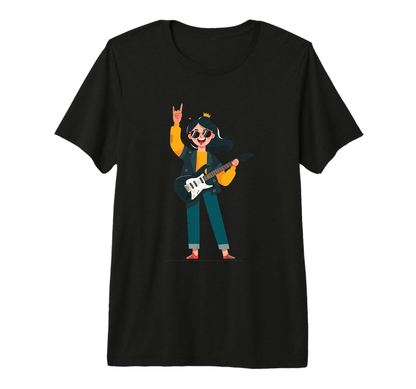 Female Musician Rock Music Guitar T-Shirt - Aesthetic Graphic for Adults - T-Shirt, Sweatshirt, Hoodie
