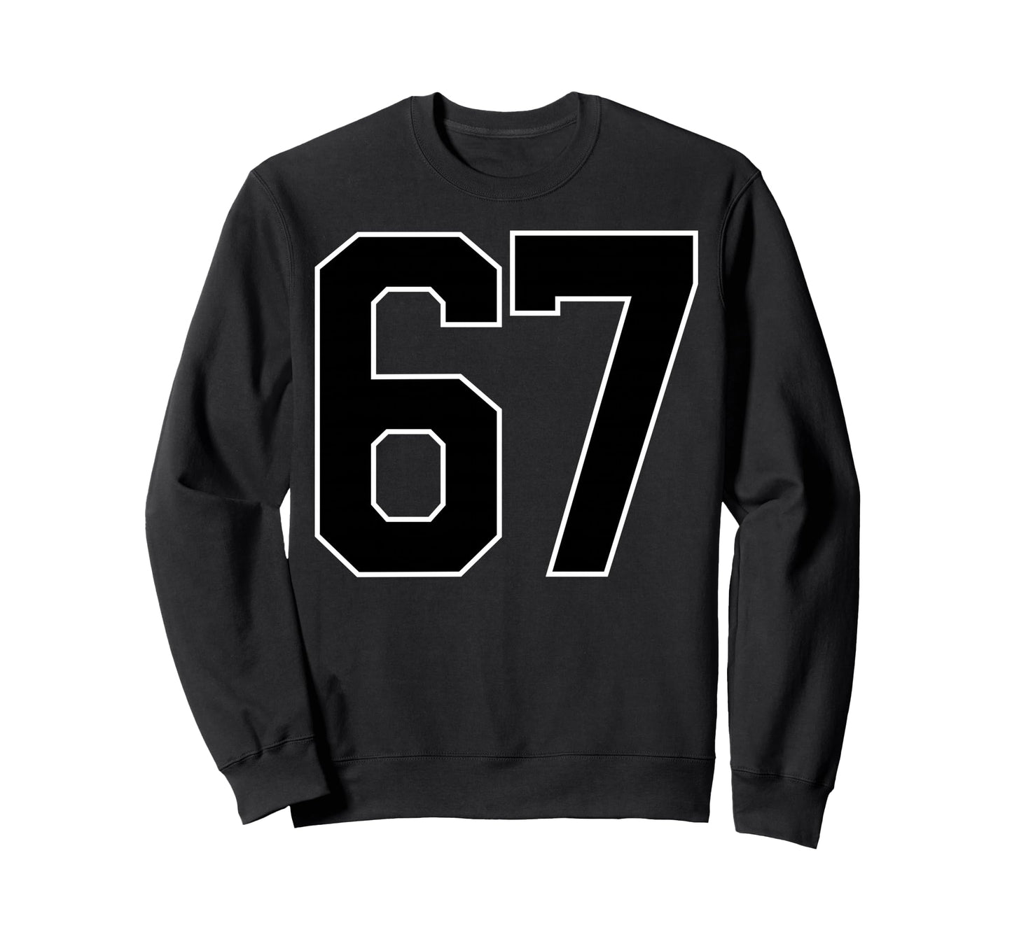 Black Sports Team Number 67 Fan Sweatshirt - Graphic Print Men Women - T-Shirt, Sweatshirt, Hoodie