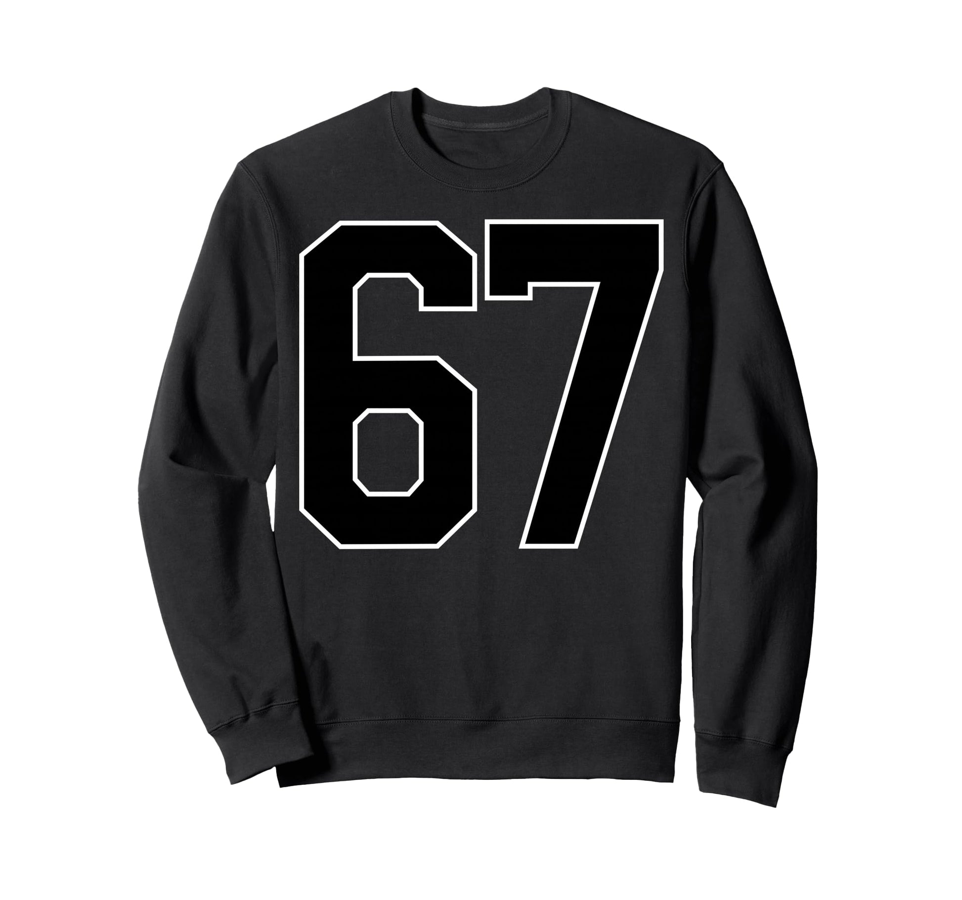 Black Sports Team Number 67 Fan Sweatshirt - Graphic Print Men Women - T-Shirt, Sweatshirt, Hoodie