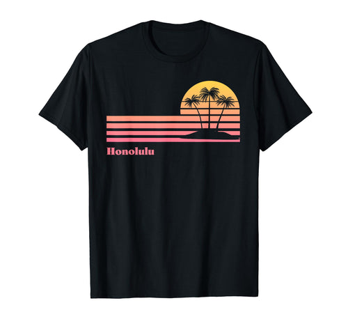 Honolulu Hawaii Gradient Sunset T-Shirt - Custom Art Print for Adults - T-Shirt, Sweatshirt, Hoodie