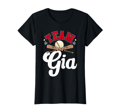 Team Gia Mothers Day Baseball Softball T-Shirt - Novelty Apparel Men Women - T-Shirt, Sweatshirt, Hoodie