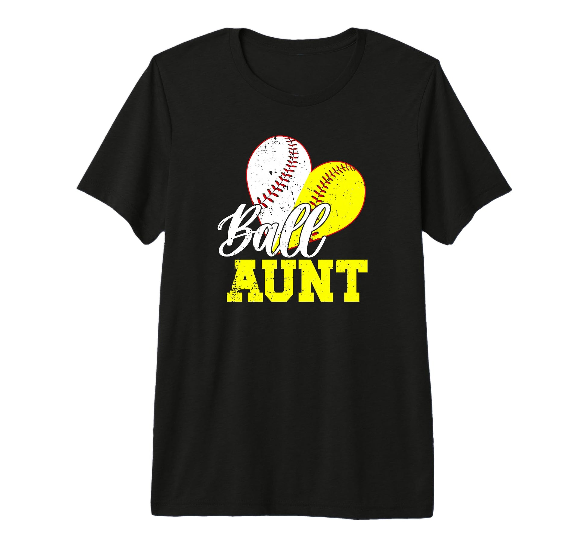 Ball Aunt Heart Softball Baseball T-Shirt - Streetwear Style Men Women - T-Shirt, Sweatshirt, Hoodie