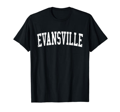 Evansville Distressed White Varsity T-Shirt - Custom Art Print Men Women - T-Shirt, Sweatshirt, Hoodie