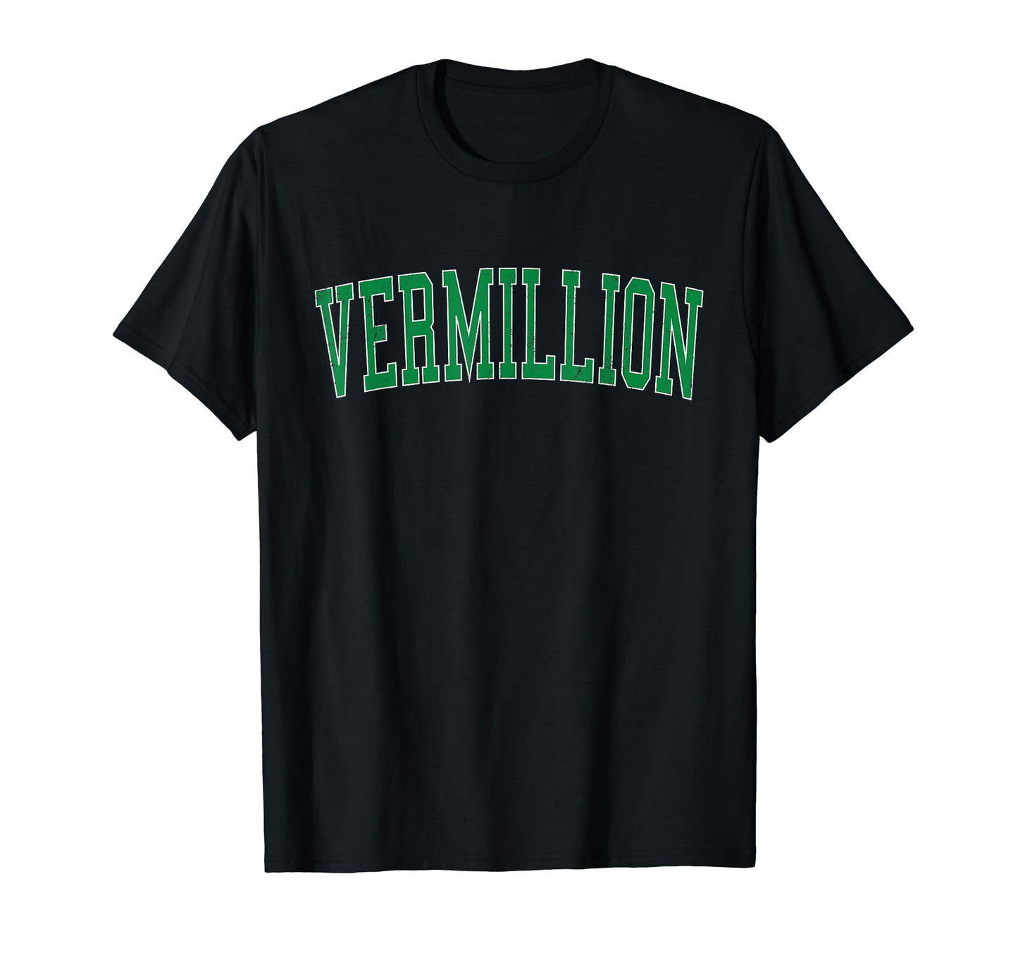 Vermillion Sd Distressed Green Varsity T-Shirt - Unique Graphic Men Women - T-Shirt, Sweatshirt, Hoodie