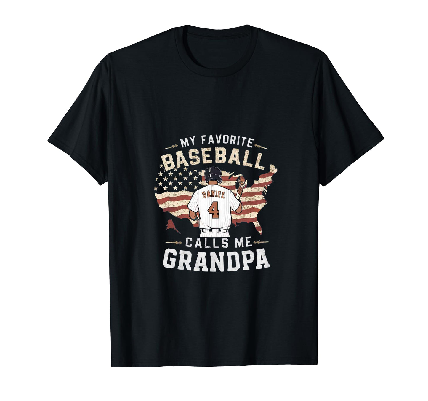 Baseball Grandpa Usa Favorite Player T-Shirt - Custom Art Print for Adults - T-Shirt, Sweatshirt, Hoodie
