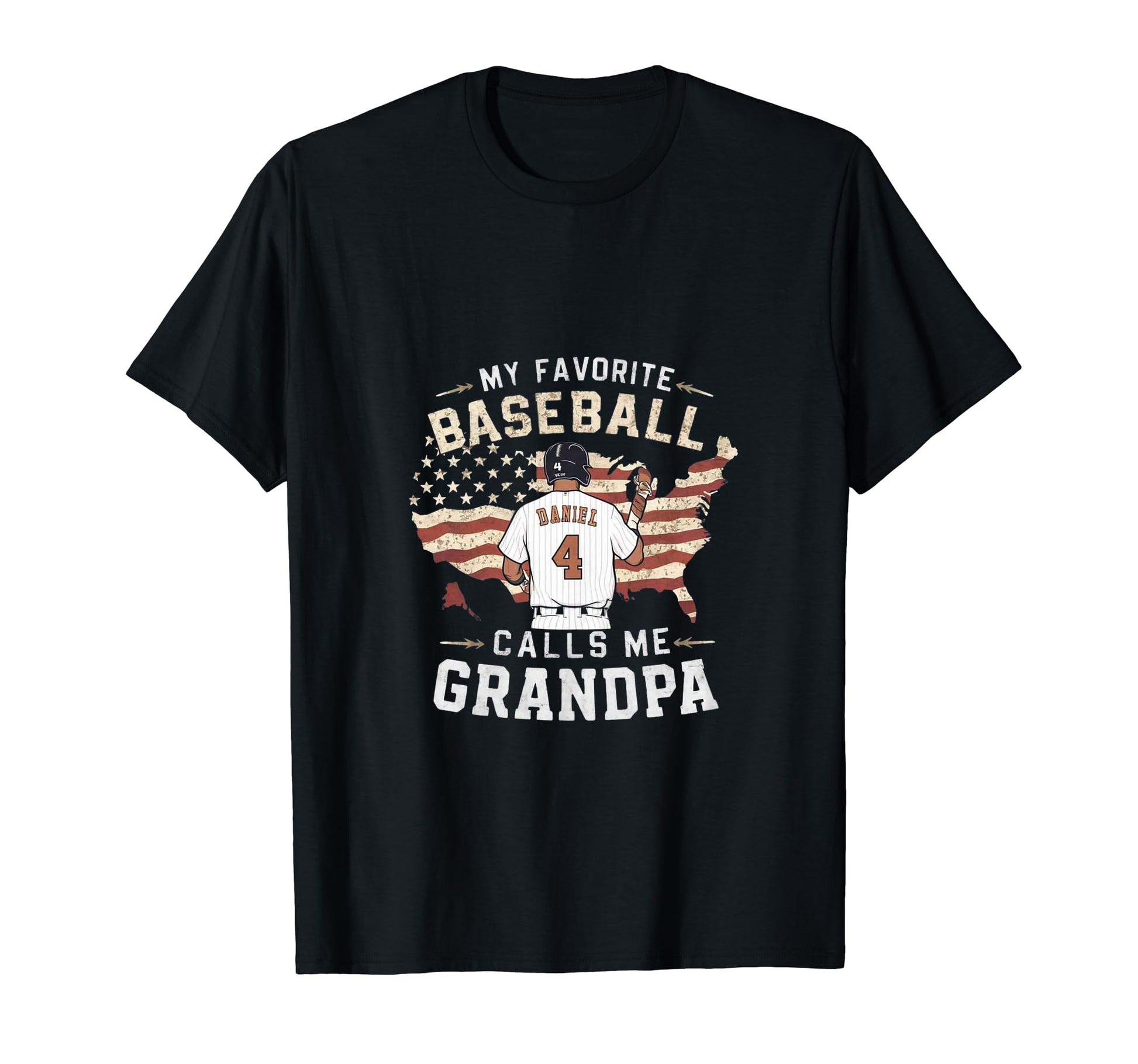 Baseball Grandpa Usa Favorite Player T-Shirt - Custom Art Print for Adults - T-Shirt, Sweatshirt, Hoodie