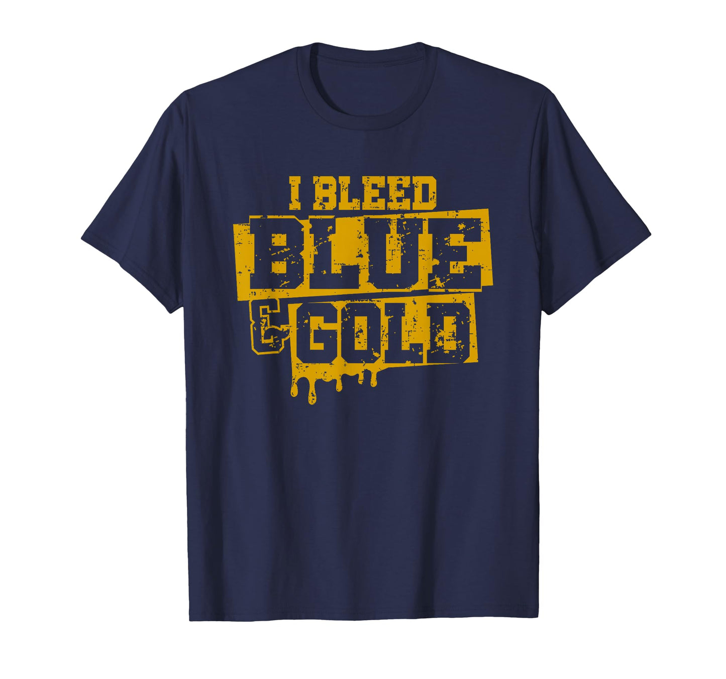 I Bleed Blue And Gold Game Day Group T-Shirt - Aesthetic Graphic Unisex - T-Shirt, Sweatshirt, Hoodie