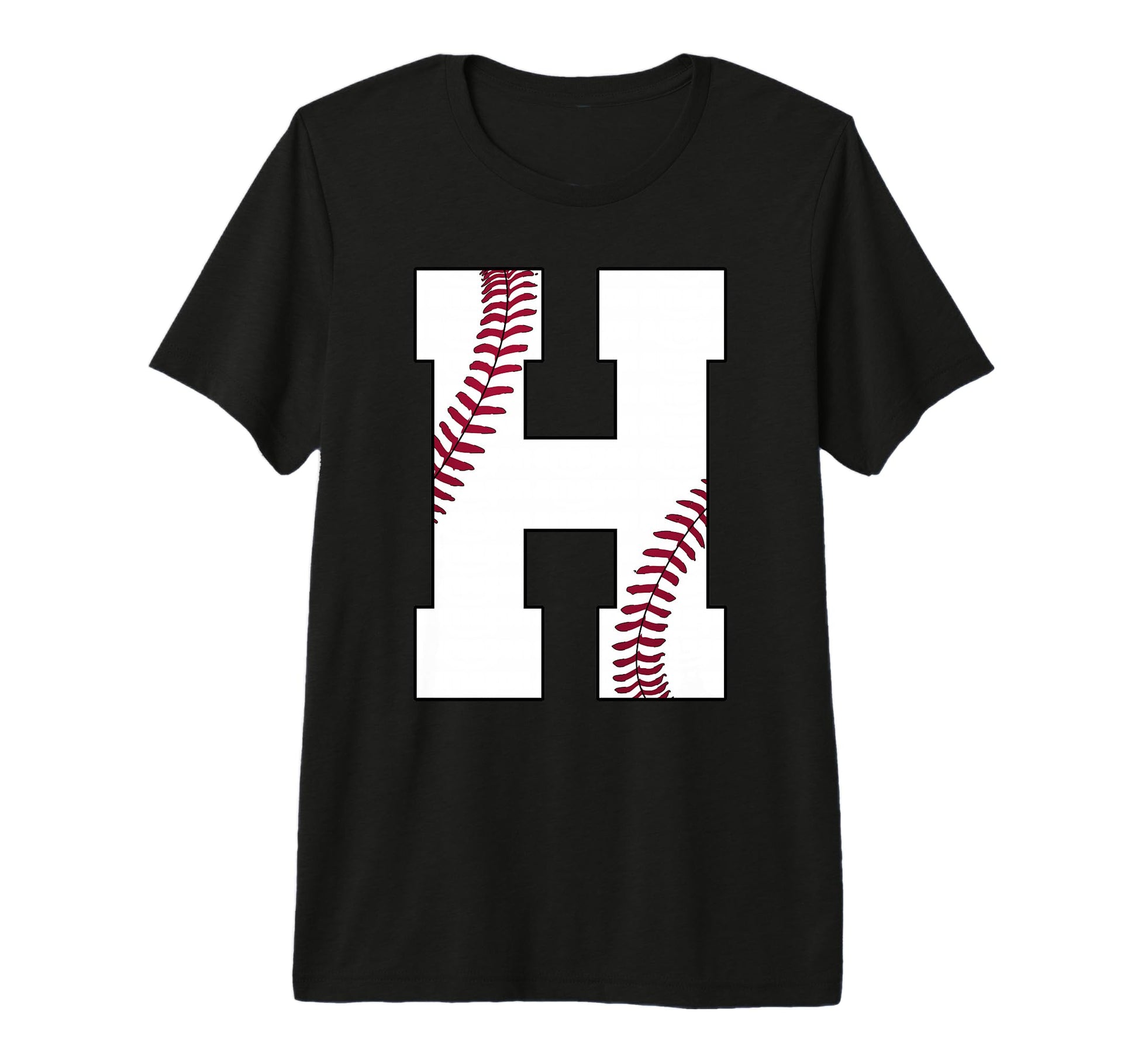 H Baseball Initial Personalized Letter T-Shirt - Unique Graphic for Adults - T-Shirt, Sweatshirt, Hoodie