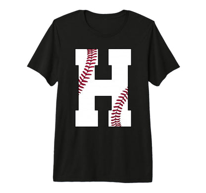 H Baseball Initial Personalized Letter T-Shirt - Unique Graphic for Adults - T-Shirt, Sweatshirt, Hoodie