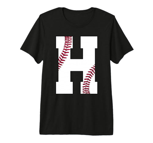 H Baseball Initial Personalized Letter T-Shirt - Unique Graphic for Adults - T-Shirt, Sweatshirt, Hoodie