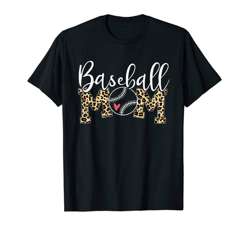 Baseball Mom Leopard Game Day T-Shirt - Casual Everyday Wear for Adults - T-Shirt, Sweatshirt, Hoodie