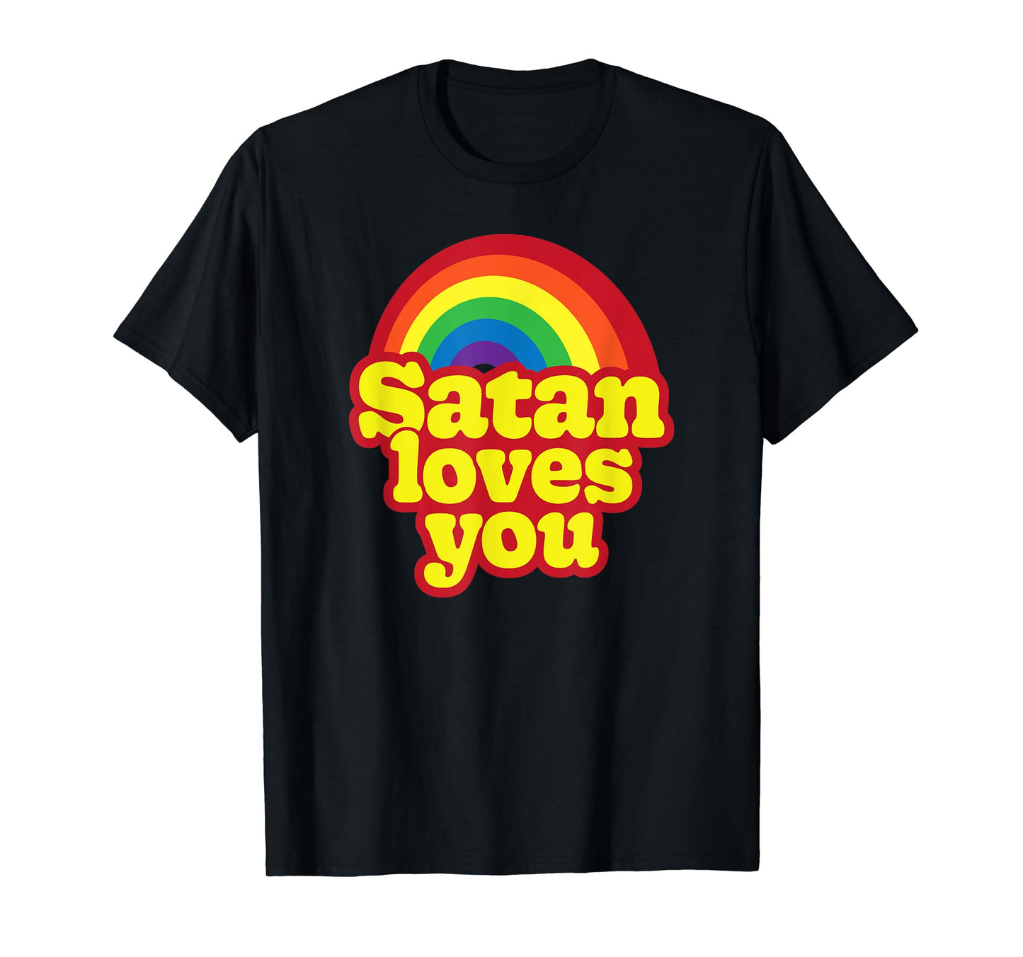 Satan Loves You Adorable Rainbow Goth T-Shirt - Trendy Graphic Unisex - T-Shirt, Sweatshirt, Hoodie