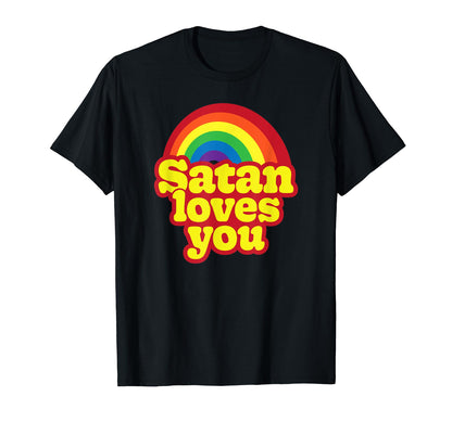 Satan Loves You Adorable Rainbow Goth T-Shirt - Trendy Graphic Unisex - T-Shirt, Sweatshirt, Hoodie