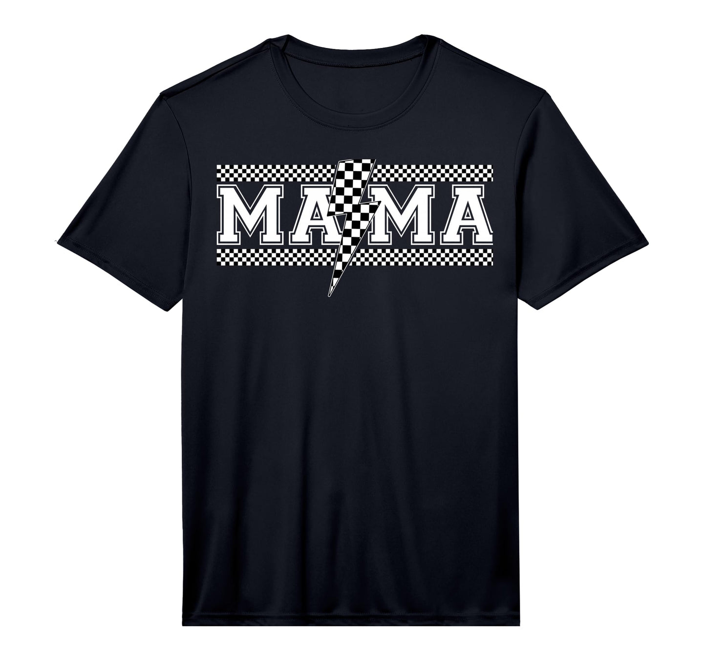 Mens Mama Lightning Bolt Checkered T-Shirt - Custom Art Print for Adults - T-Shirt, Sweatshirt, Hoodie
