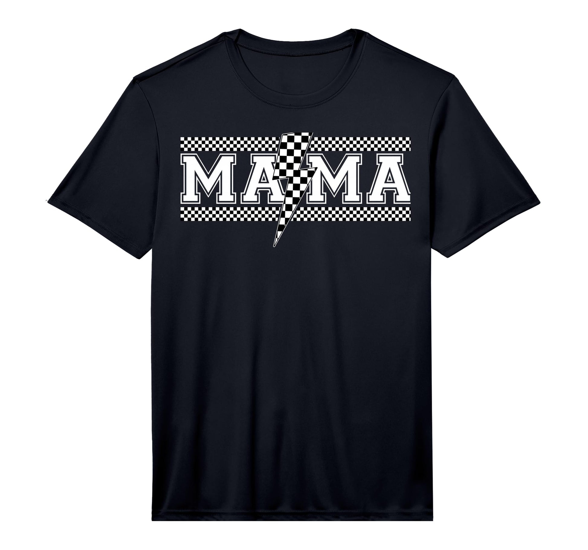 Mens Mama Lightning Bolt Checkered T-Shirt - Custom Art Print for Adults - T-Shirt, Sweatshirt, Hoodie