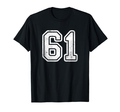 White Sports Team Number 61 T-Shirt - Aesthetic Graphic Men Women - T-Shirt, Sweatshirt, Hoodie