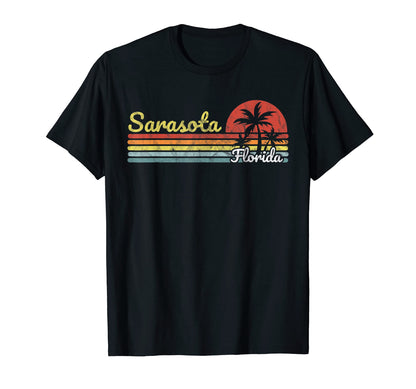 Sarasota Fl Florida Stripes Lines Tourist T-Shirt - Graphic Print Unisex - T-Shirt, Sweatshirt, Hoodie