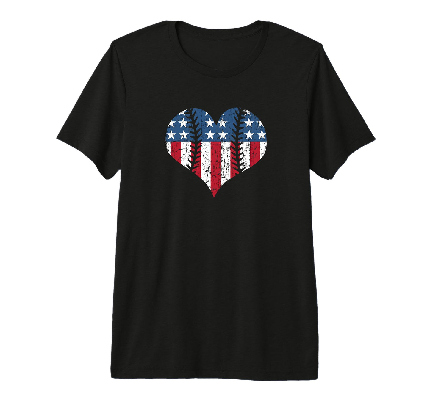 Love Baseball Heart Laces American T-Shirt - Streetwear Style Men Women - T-Shirt, Sweatshirt, Hoodie