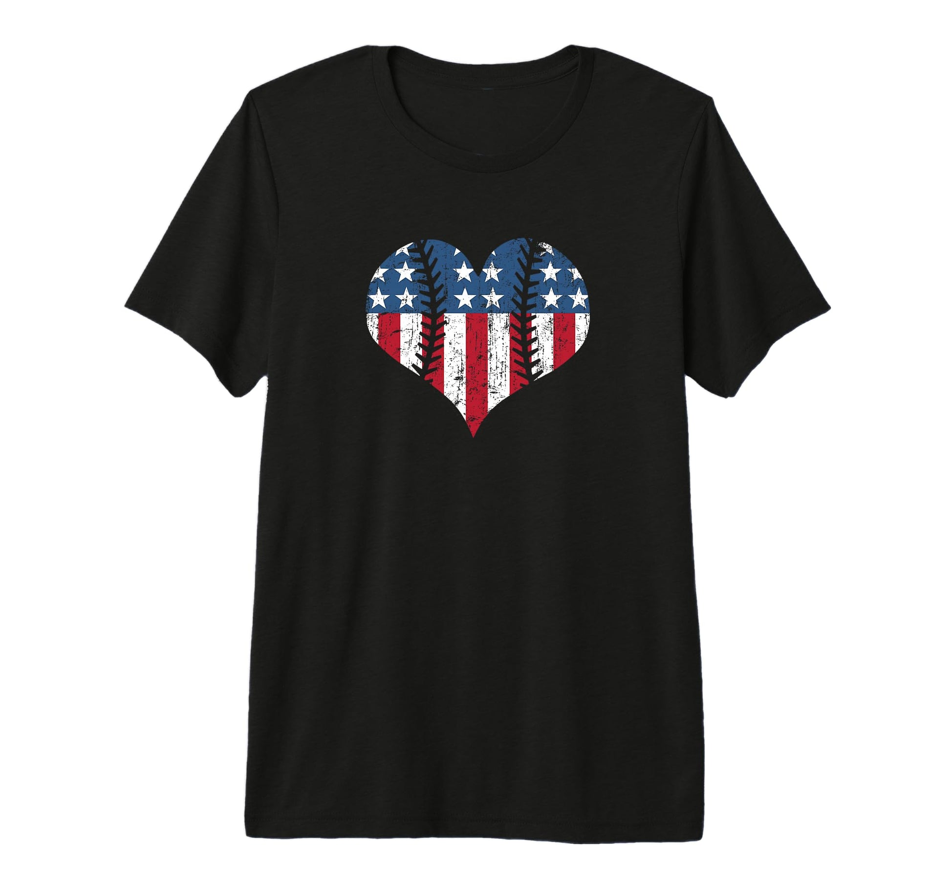 Love Baseball Heart Laces American T-Shirt - Streetwear Style Men Women - T-Shirt, Sweatshirt, Hoodie