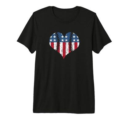 Love Baseball Heart Laces American T-Shirt - Streetwear Style Men Women - T-Shirt, Sweatshirt, Hoodie