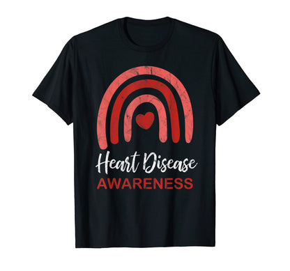 Heart Disease Awareness Month Rainbow T-Shirt - Graphic Print for Adults - T-Shirt, Sweatshirt, Hoodie