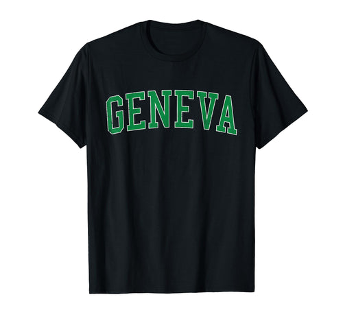 Geneva Ny Distressed Green Varsity T-Shirt - Streetwear Style Unisex - T-Shirt, Sweatshirt, Hoodie
