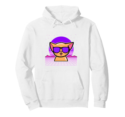Aesthetic Vaporwave Outfits Cat Hoodie - Casual Everyday Wear Men Women - T-Shirt, Sweatshirt, Hoodie