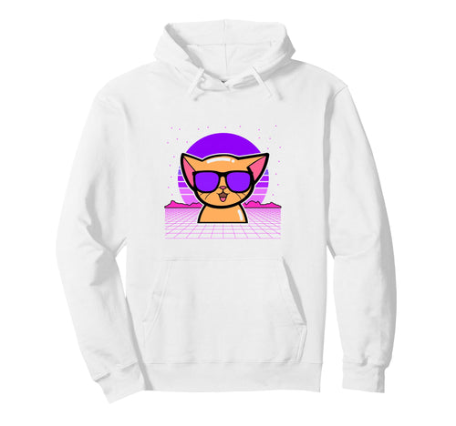 Aesthetic Vaporwave Outfits Cat Hoodie - Casual Everyday Wear Men Women - T-Shirt, Sweatshirt, Hoodie