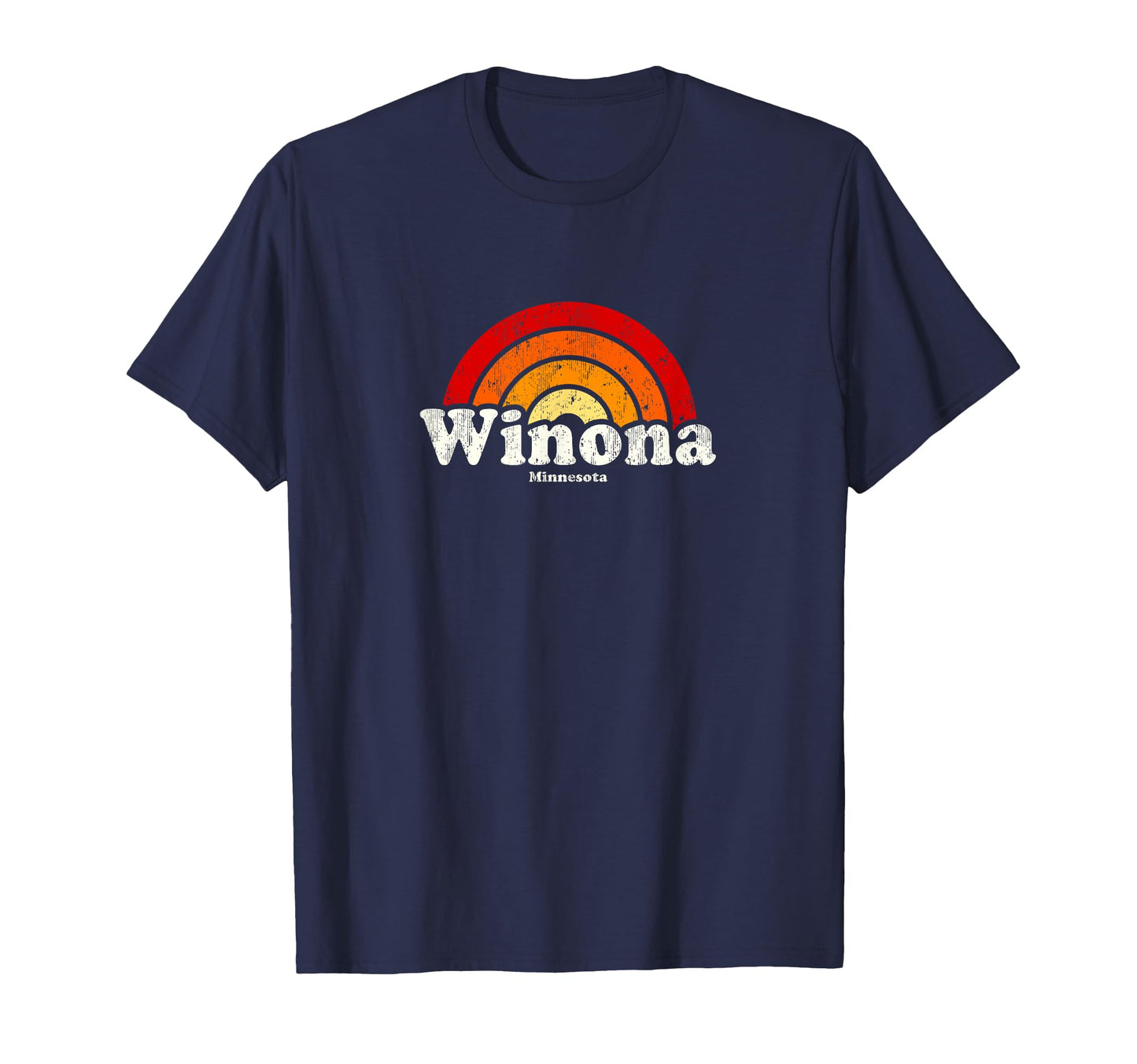 Winona Minnesota Mn 70S Rainbow T-Shirt - Casual Everyday Wear for Adults - T-Shirt, Sweatshirt, Hoodie